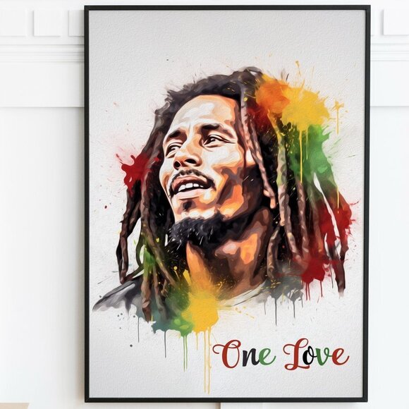 16x20‎ Bob Marley One Love Watercolor Oil Painting Poster Wall Art Poster - Picture 6 of 9